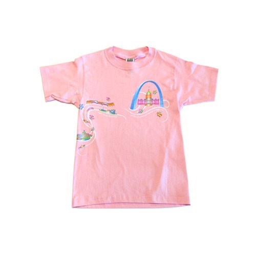 Youth T-Shirt: Gateway Arch/Old Courthouse Wrap- Pink