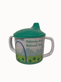 Travel Mug: Leather Wrapped with Arch Medallion