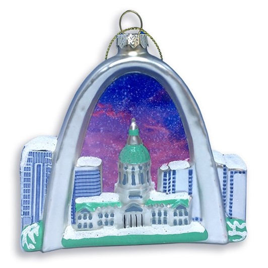 Arch & Old Courthouse Blown Glass Ornament 467