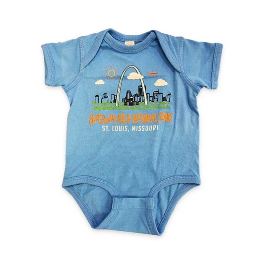Gateway Arch National Park Blue Onesie 976