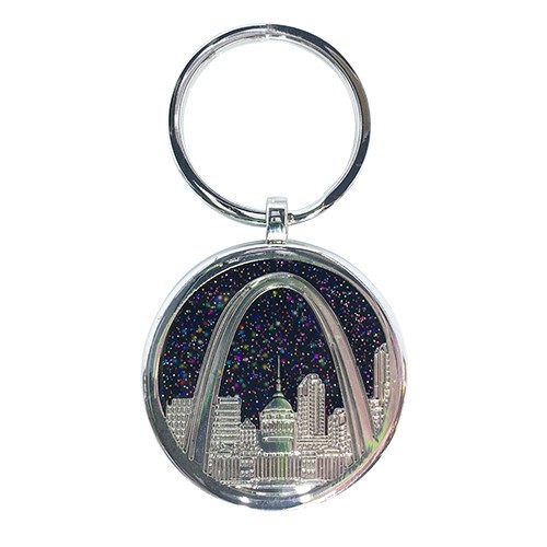Black Glitter Skyline Keychain 474