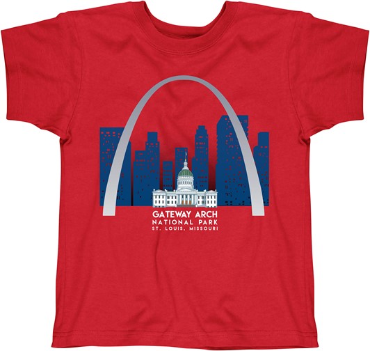 Gateway Arch Red Skyline short sleeve T-Shirt 27794