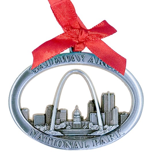 Arch 3-D Skyline Ornament-Pewter 317