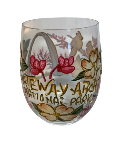Gateway Arch Painted Stemless Wine Glass 27520