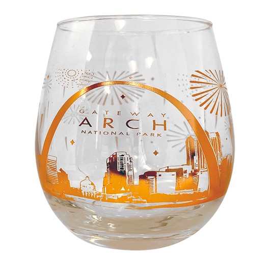 Gateway Arch Stemless Wine Glass Rose Gold 27483