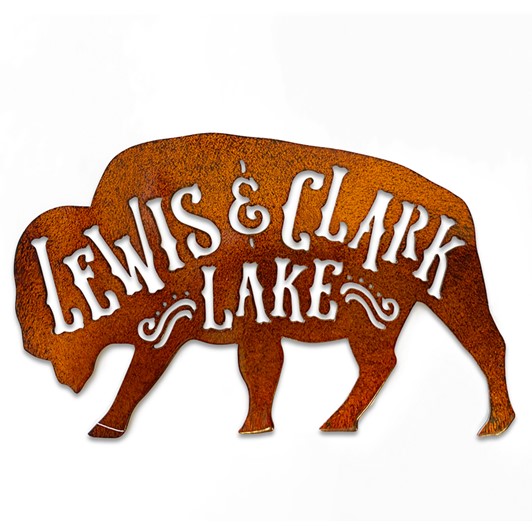 Lewis & Clark Lake Metal Bison Magnet