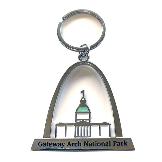 Gateway Arch Silver Plate Replica Keychain 27643
