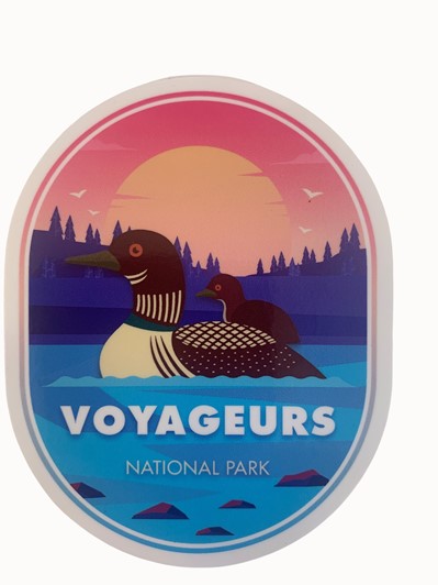 Voyageurs Loon on Lake Sticker 28382