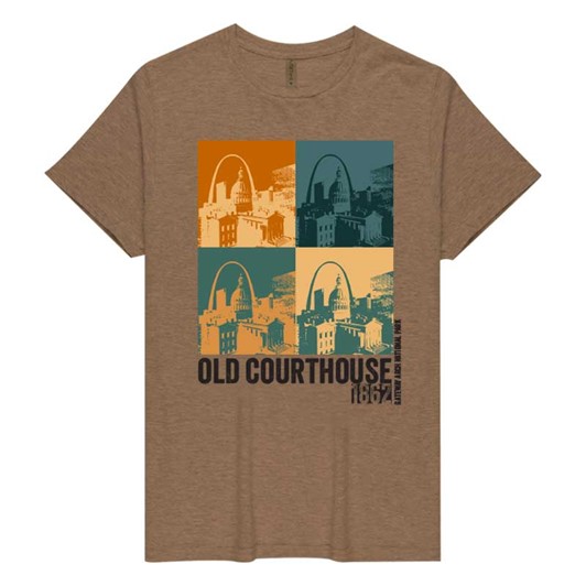 Old Courthouse Graphic T-shirt in Safari Brown 44136