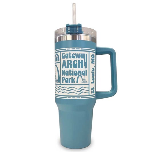 Gateway Arch Stainless Steel Large Handled Tumbler - Blue 27219