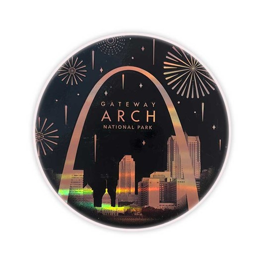Gateway Arch Ceramic Coaster with Rose Gold Accents 27489