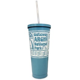 Gateway Arch Stainless Steel Large Tapered Tumbler - Blue