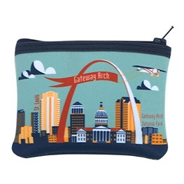 Gateway Arch with Plane Mint coin purse