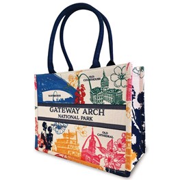 Gateway Arch Icons Canvas Tote