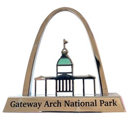 Gateway Arch Silver Plate Replica 5"
