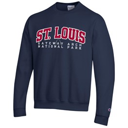 St. Louis-Gateway Arch Applique Navy Crew Sweatshirt
