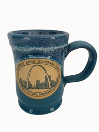 Gateway Arch Pottery Mug - Blue