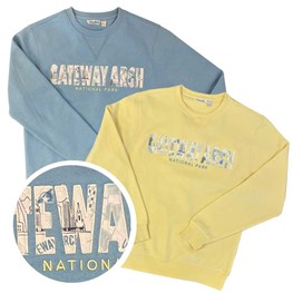 Gateway Arch Laser Cut Embroidered Crew Sweatshirt