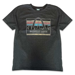 Charcoal Grey Gateway Arch National Park Sketch T-shirt