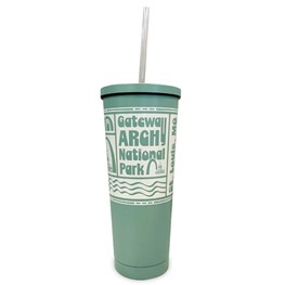 Gateway Arch Stainless Steel Large Tapered Tumbler - Green